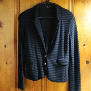Extremely Soft Blue and White Striped Blazer